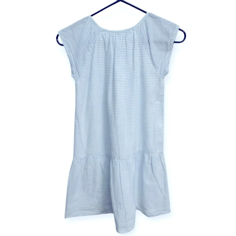 Crewcuts Blue and White Casual‎ Sundress with Flutter Cap Sleeves